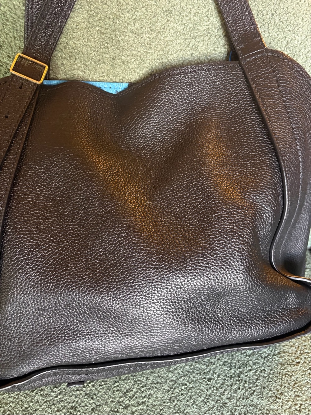 Marc Jacobs Leather Tote The Director Black Leather With Blue Lining Large EUC - Picture 6 of 16